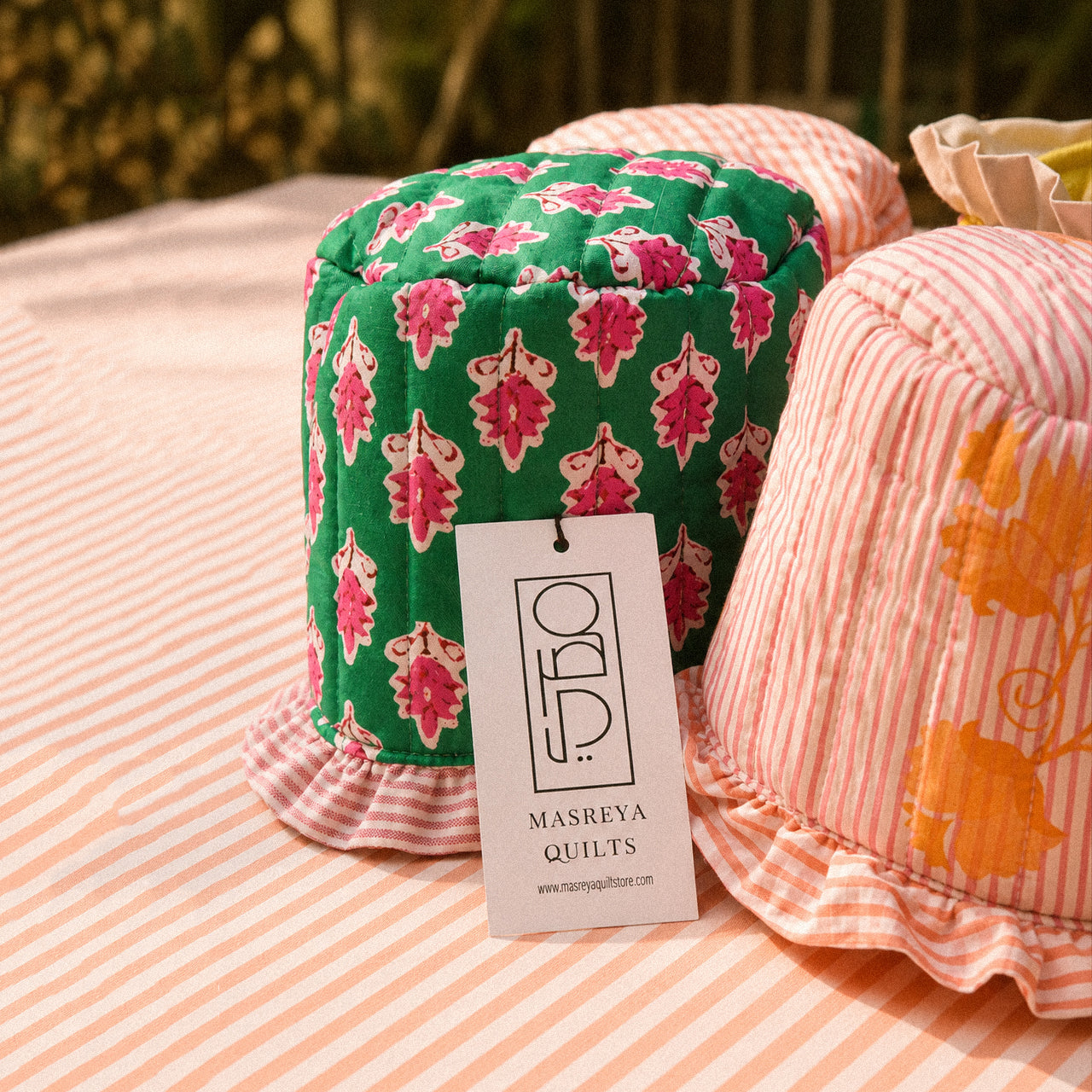 Buckets quilted with raffle