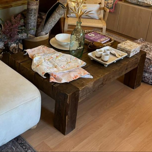 Rough rectangular coffee table