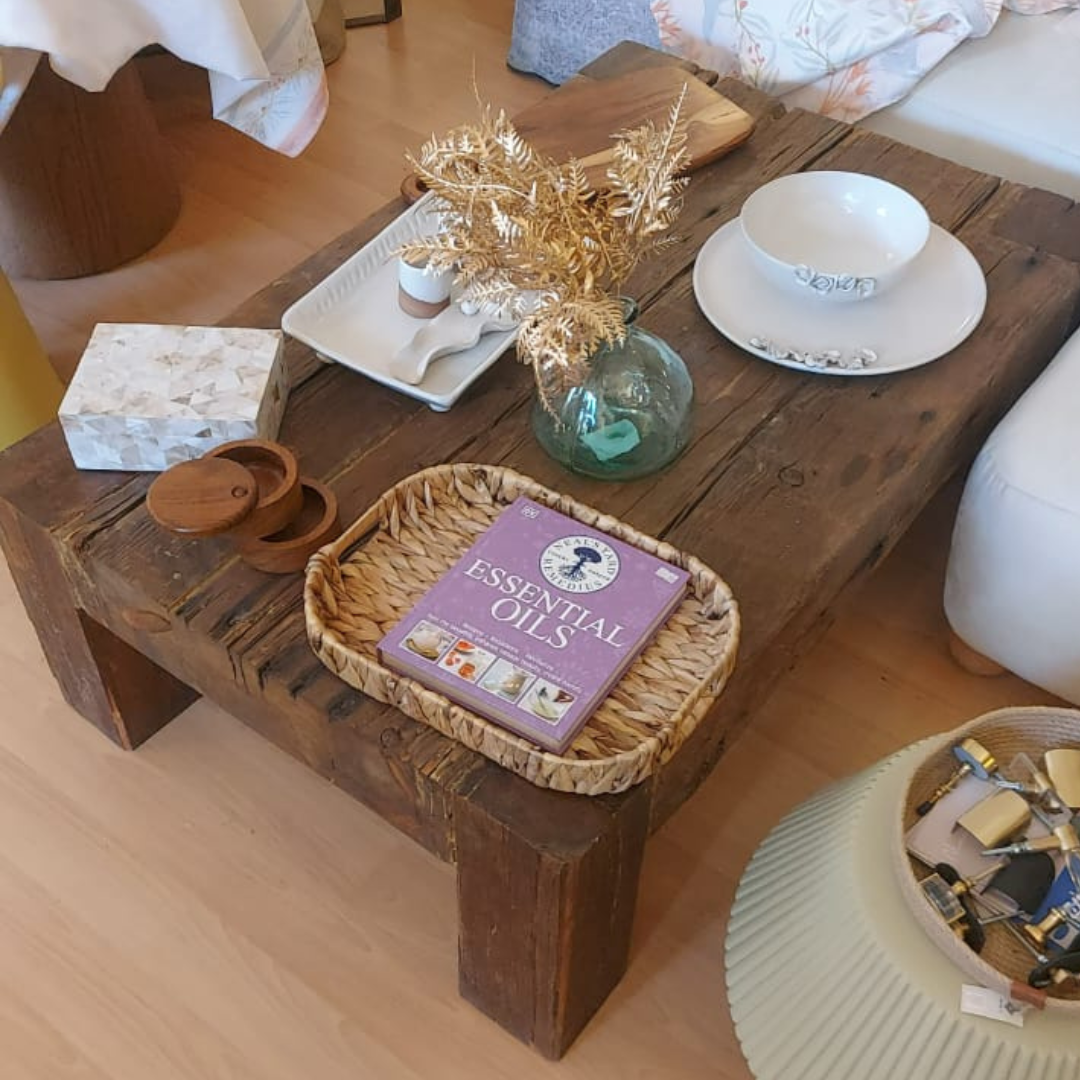 Rough rectangular coffee table