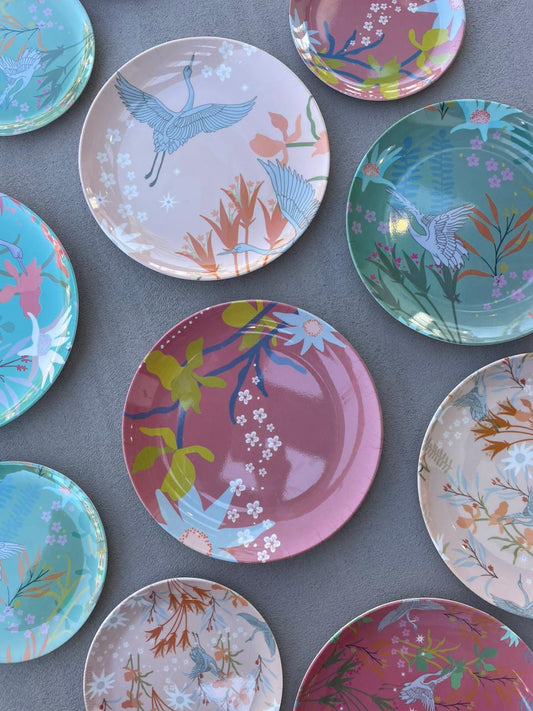 nina june patterned orange plate small