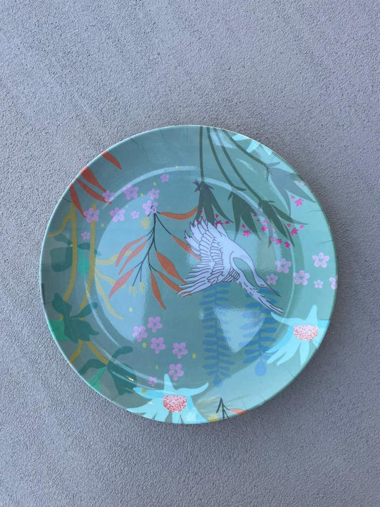 nina june patterned green plate small