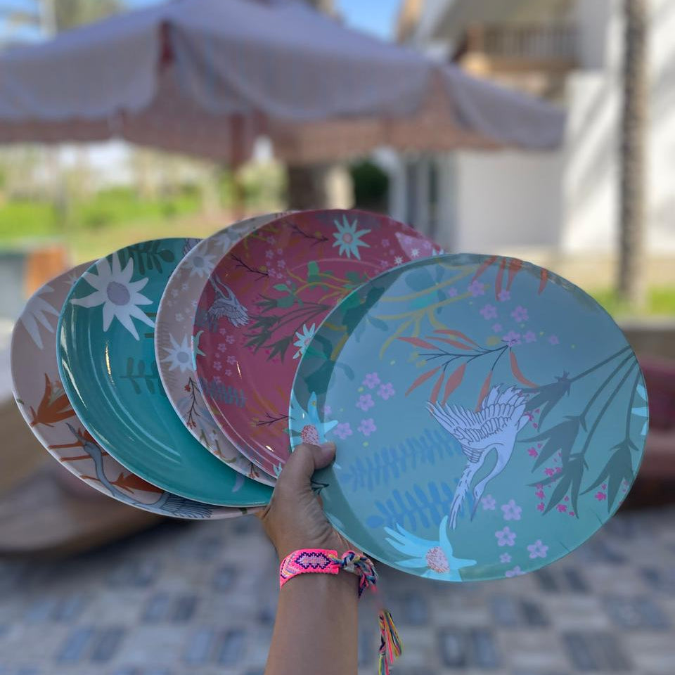 NJ patterned blue plate