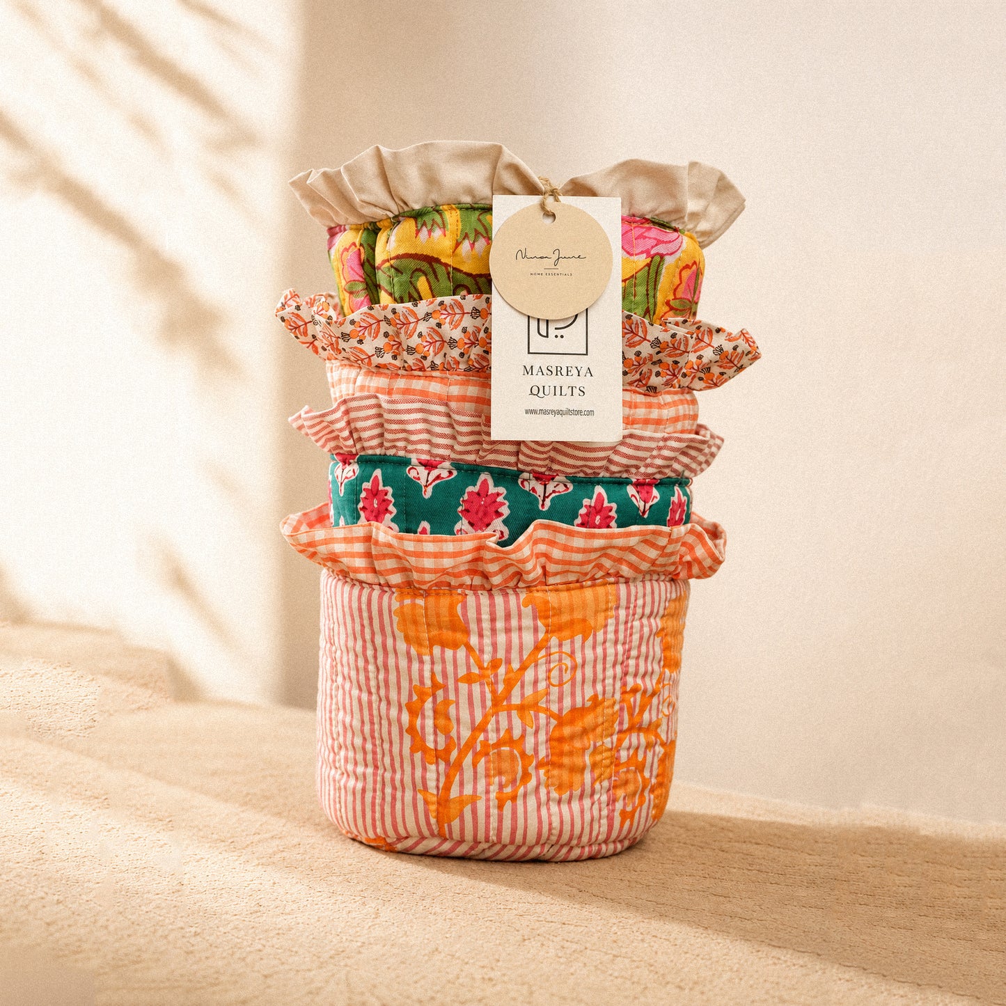 Buckets quilted with raffle