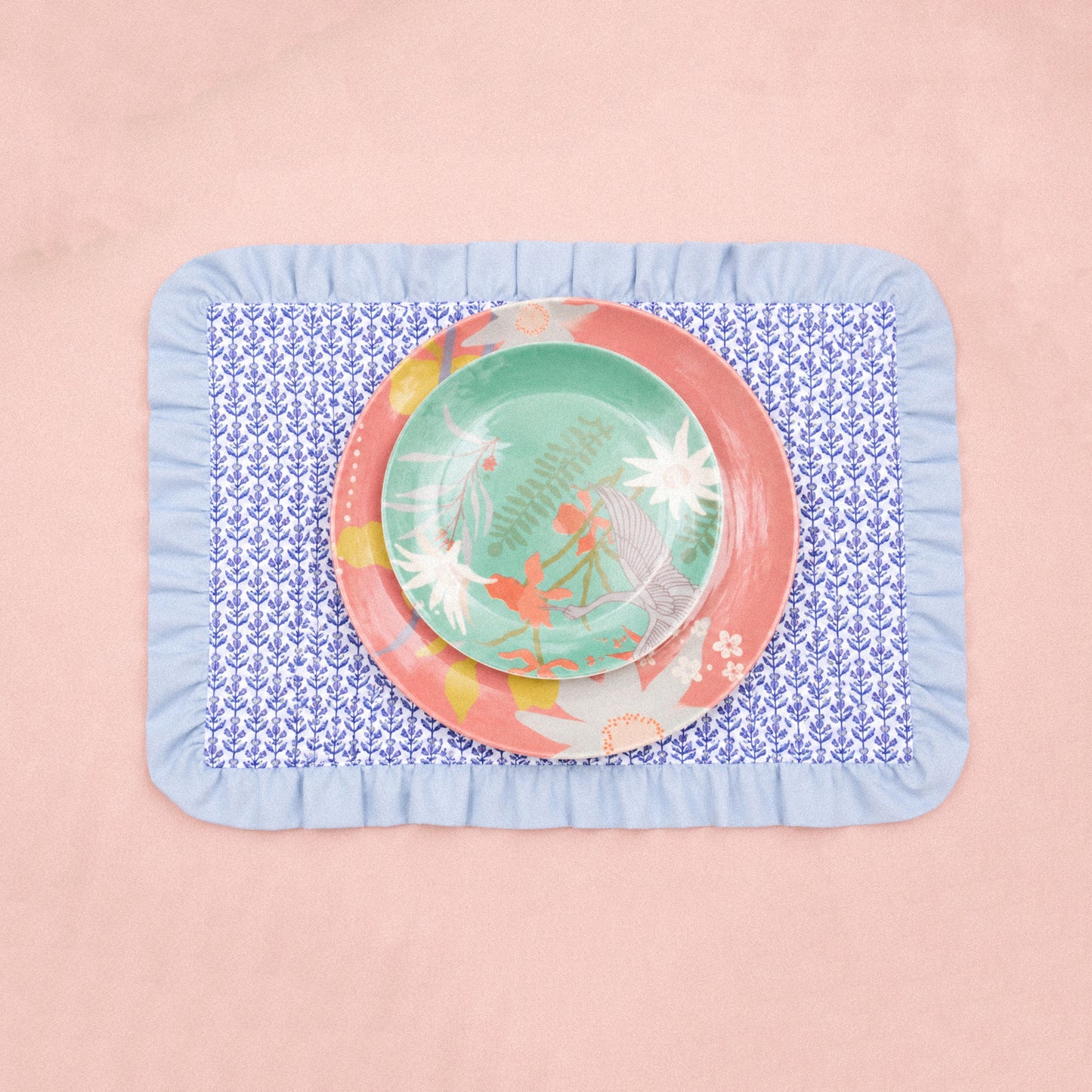Placemats quilted with raffles