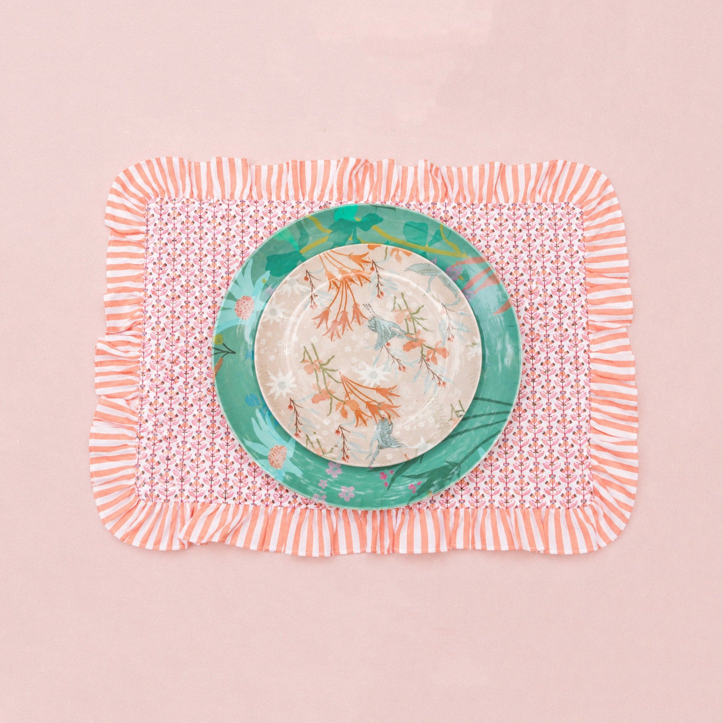 Placemats quilted with raffles