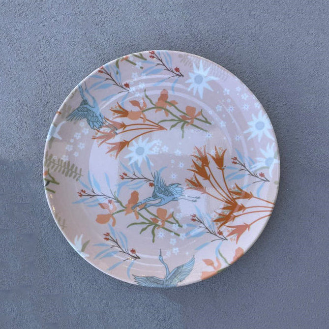 NJ patterned orange plate small
