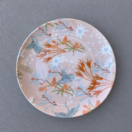 NJ  patterned orange plate large