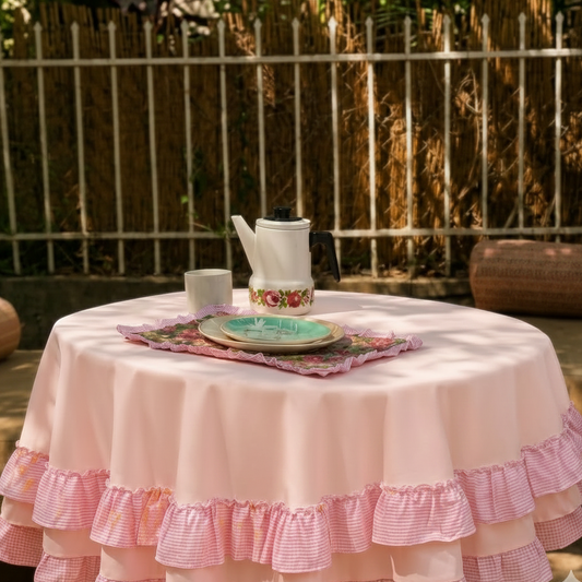 Table cloth round with raffles