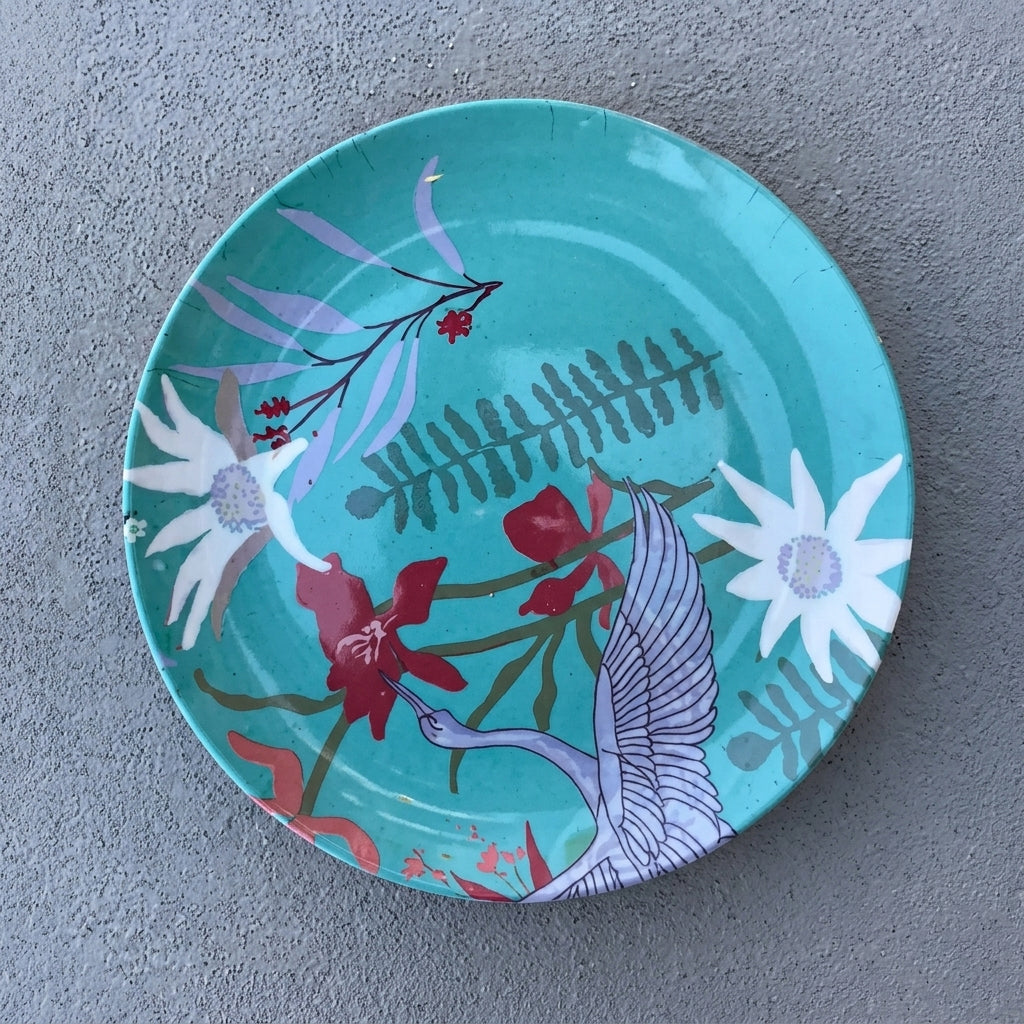 NJ  patterned blue plate