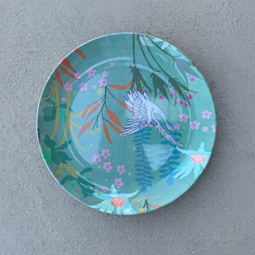 NJ patterned green plate small