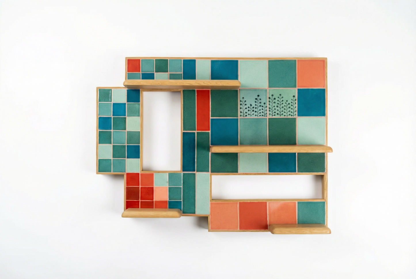 Pixel Tiles Shelf – Wall Art Organizer | Collection 2025