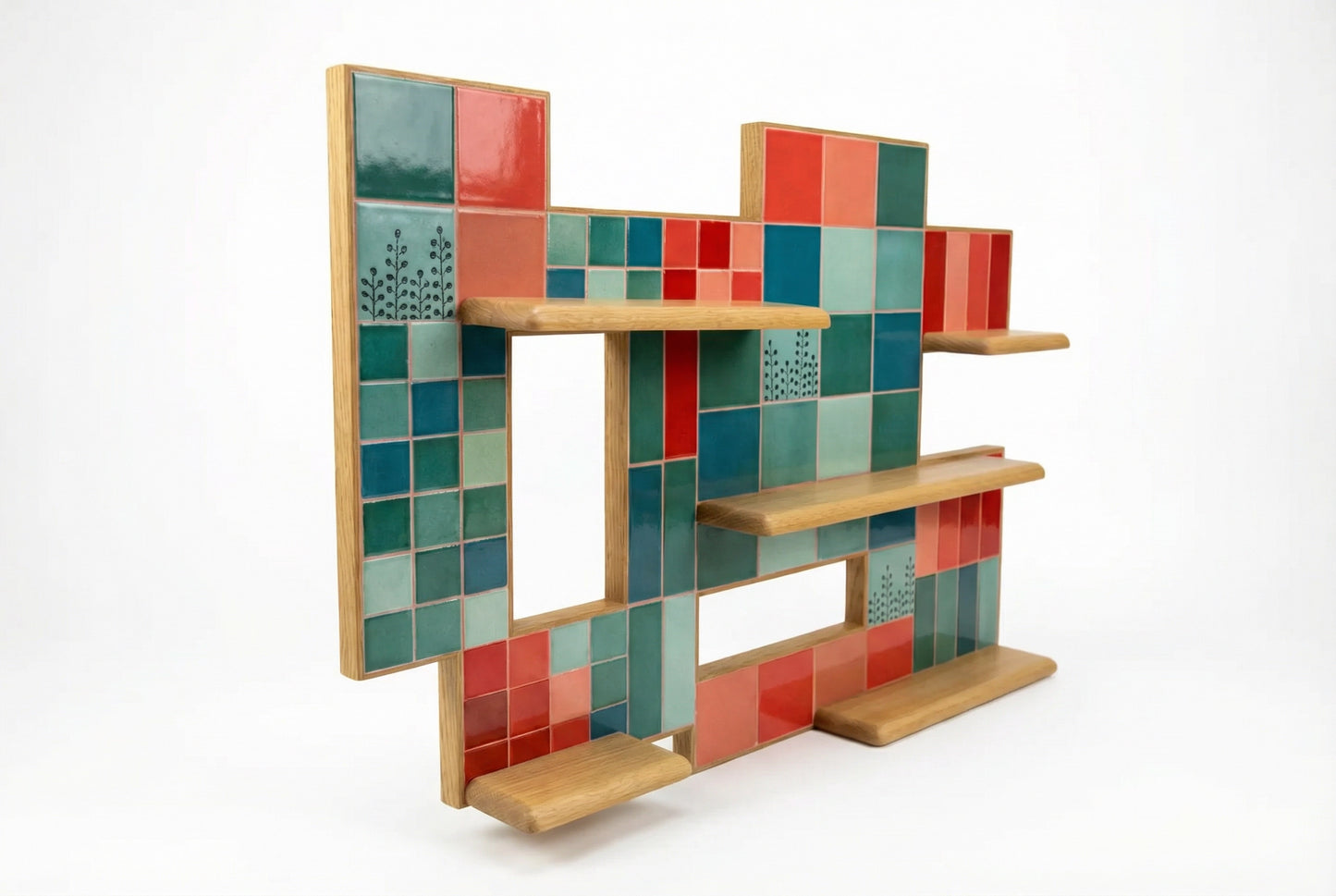 Pixel Tiles Shelf – Wall Art Organizer | Collection 2025