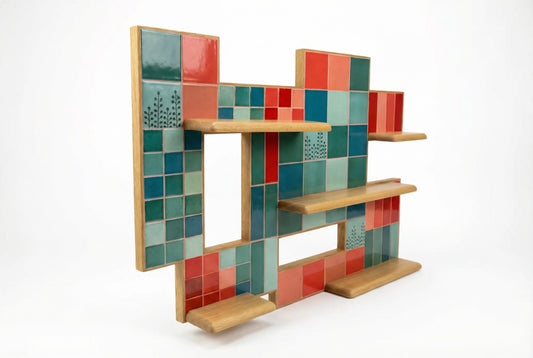 Pixel Tiles Shelf – Wall Art Organizer | Collection 2025